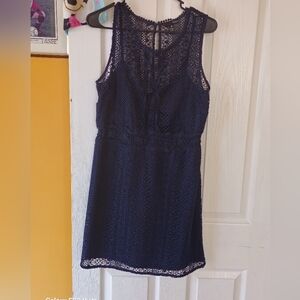 Aqua navy blue dress